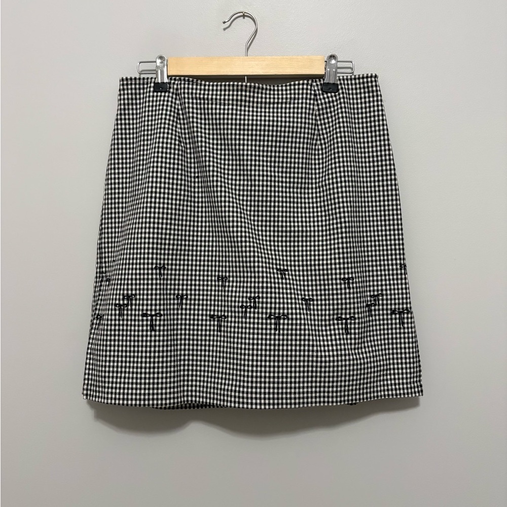 Vintage 90’s Rachel Green Inspired Coquette Bow Detail Gingham Skort